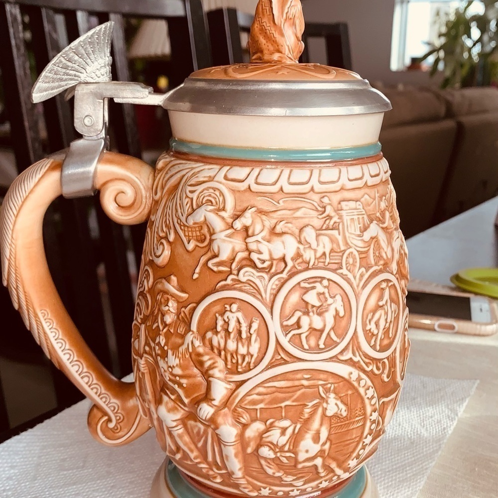 Buffalo Bill Cody Wild West Show Beer Stein. - Picture 3 of 9